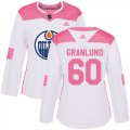 Wholesale Cheap Adidas Oilers #60 Markus Granlund White/Pink Authentic Fashion Women's Stitched NHL Jersey