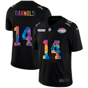 Cheap New York Jets #14 Sam Darnold Men's Nike Multi-Color Black 2020 NFL Crucial Catch Vapor Untouchable Limited Jersey