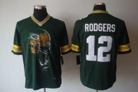 Wholesale Cheap Nike Packers #12 Aaron Rodgers Green Team Color Men\'s Stitched NFL Helmet Tri-Blend Limited Jersey