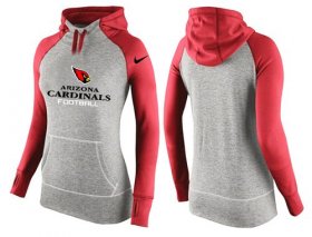 Wholesale Cheap Women\'s Nike Arizona Cardinals Performance Hoodie Grey & Red_2