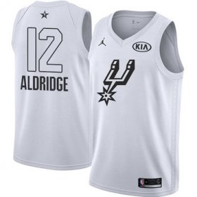 Wholesale Cheap Nike Spurs #12 LaMarcus Aldridge White NBA Jordan Swingman 2018 All-Star Game Jersey