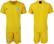 Wholesale Cheap England Blank Yellow Goalkeeper Soccer Country Jersey