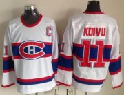 Wholesale Cheap Canadiens #11 Saku Koivu White CCM Throwback Stitched NHL Jersey
