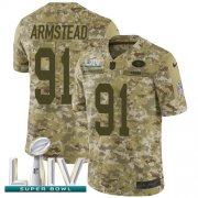 Wholesale Cheap Nike 49ers #91 Arik Armstead Camo Super Bowl LIV 2020 Youth Stitched NFL Limited 2018 Salute To Service Jersey