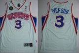 Wholesale Cheap Philadelphia 76ers #3 Allen Iverson White 10TH Swingman Jersey