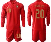 Wholesale Cheap Men 2021 European Cup Portugal home red Long sleeve 20 Soccer Jersey