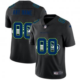 Wholesale Cheap Seattle Seahawks Custom Men\'s Nike Team Logo Dual Overlap Limited NFL Jersey Black