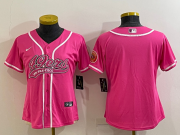 Wholesale Cheap Women's San Francisco 49ers Blank Pink With Patch Cool Base Stitched Baseball Jersey