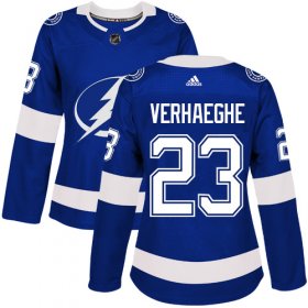 Cheap Adidas Lightning #23 Carter Verhaeghe Blue Home Authentic Women\'s Stitched NHL Jersey