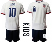 Wholesale Cheap Youth 2020-2021 Season National team United States home white 10 Soccer Jersey