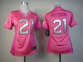 Wholesale Cheap Nike Cardinals #21 Patrick Peterson Pink Women\'s Be Luv\'d Stitched NFL Elite Jersey