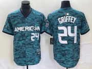 Wholesale Cheap Men's Seattle Mariners #24 Ken Griffey Number Teal 2023 All Star Cool Base Stitched Jersey2