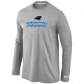 Wholesale Cheap Nike Carolina Panthers Authentic Logo Long Sleeve T-Shirt Grey