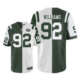 Wholesale Cheap Nike Jets #92 Leonard Williams Green/White Men\'s Stitched NFL Elite Split Jersey