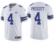 Wholesale Cheap Men's Dallas Cowboys #4 Dak Prescott 60th Anniversary White Vapor Untouchable Stitched NFL Nike Limited Jersey