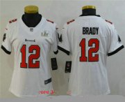 Wholesale Cheap Women's Tampa Bay Buccaneers #12 Tom Brady White 2021 Super Bowl LV Vapor Untouchable Stitched Nike Limited NFL Jerse