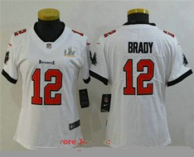 Wholesale Cheap Women\'s Tampa Bay Buccaneers #12 Tom Brady White 2021 Super Bowl LV Vapor Untouchable Stitched Nike Limited NFL Jerse