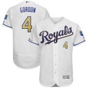 Wholesale Cheap Kansas City Royals #4 Alex Gordon Majestic Alternate Authentic Collection Flex Base Player Jersey White