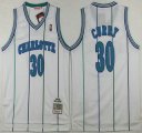 Wholesale Cheap Men's Charlotte Hornets #30 Dell Curry 1992-93 White Hardwood Classics Soul Swingman Throwback Jersey