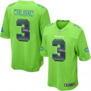 Wholesale Cheap Nike Seahawks #3 Russell Wilson Green Alternate Men's Stitched NFL Limited Strobe Jersey