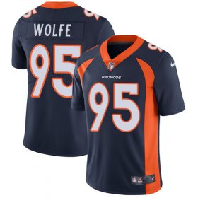 Wholesale Cheap Nike Broncos #95 Derek Wolfe Navy Blue Alternate Men\'s Stitched NFL Vapor Untouchable Limited Jersey