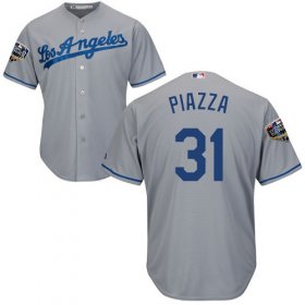 Wholesale Cheap Dodgers #31 Mike Piazza Grey Cool Base 2018 World Series Stitched Youth MLB Jersey