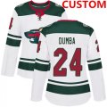 Wholesale Cheap Custom Minnesota Wild White Road Authentic Women's Stitched Hockey Jersey