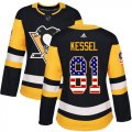 Wholesale Cheap Adidas Penguins #81 Phil Kessel Black Home Authentic USA Flag Women's Stitched NHL Jersey