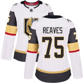 Wholesale Cheap Adidas Golden Knights #75 Ryan Reaves White Road Authentic Women\'s Stitched NHL Jersey