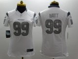 Wholesale Cheap Nike Texans #99 J.J. Watt White Women's Stitched NFL Limited Platinum Jersey