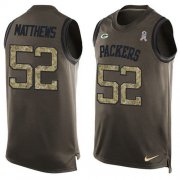 Wholesale Cheap Nike Packers #52 Clay Matthews Green Men's Stitched NFL Limited Salute To Service Tank Top Jersey