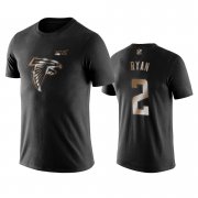Wholesale Cheap Falcons #2 Matt Ryan Black NFL Black Golden 100th Season T-Shirts