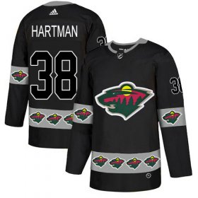 Wholesale Cheap Adidas Wild #38 Ryan Hartman Black Authentic Team Logo Fashion Stitched NHL Jersey
