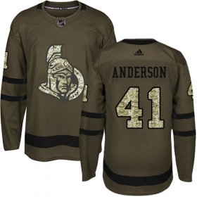 Wholesale Cheap Adidas Senators #41 Craig Anderson Green Salute to Service Stitched NHL Jersey