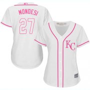 Wholesale Cheap Royals #27 Raul Mondesi White/Pink Fashion Women's Stitched MLB Jersey