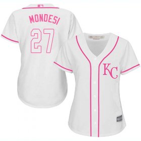 Wholesale Cheap Royals #27 Raul Mondesi White/Pink Fashion Women\'s Stitched MLB Jersey