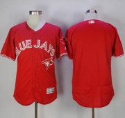 Wholesale Cheap Blue Jays Blank Red Flexbase Authentic Collection Canada Day Stitched MLB Jersey