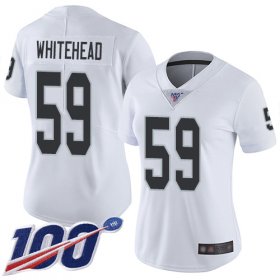 Wholesale Cheap Nike Raiders #59 Tahir Whitehead White Women\'s Stitched NFL 100th Season Vapor Limited Jersey