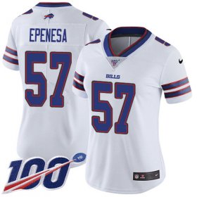 Wholesale Cheap Nike Bills #57 A.J. Epenesas White Women\'s Stitched NFL 100th Season Vapor Untouchable Limited Jersey