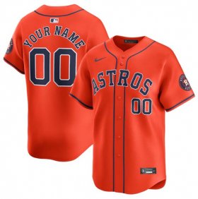 Cheap Men\'s Houston Astros Customized Orange 2024 Alternate Limited Stitched Baseball Jersey