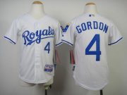 Wholesale Cheap Royals #4 Alex Gordon White Cool Base Stitched Youth MLB Jersey