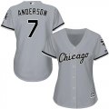 Wholesale Cheap White Sox #7 Tim Anderson Grey Road Women's Stitched MLB Jersey