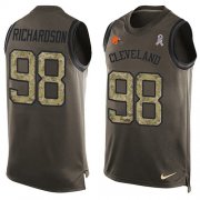 Wholesale Cheap Nike Browns #98 Sheldon Richardson Green Men's Stitched NFL Limited Salute To Service Tank Top Jersey