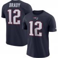 Wholesale Cheap New England Patriots #12 Tom Brady Nike Player Pride Name & Number Performance T-Shirt Navy