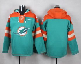 Wholesale Cheap Nike Dolphins Blank Aqua Green Player Pullover NFL Hoodie