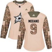 Wholesale Cheap Adidas Stars #9 Mike Modano Camo Authentic 2017 Veterans Day Women's Stitched NHL Jersey