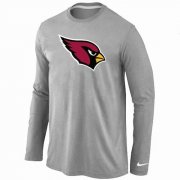 Wholesale Cheap Nike Arizona Cardinals Logo Long Sleeve T-Shirt Grey