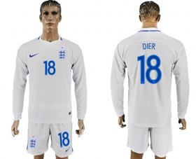 Wholesale Cheap England #18 Dier Home Long Sleeves Soccer Country Jersey