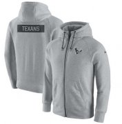 Wholesale Cheap Men's Houston Texans Nike Ash Gridiron Gray 2.0 Full-Zip Hoodie