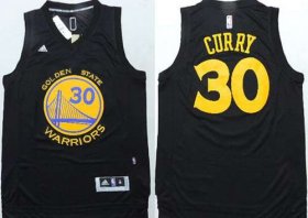 Wholesale Cheap Golden State Warriors #30 Stephen Curry Revolution 30 Swingman All Black Jersey